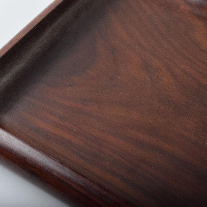 中国　唐木紫檀製　無垢刳り貫き　煎茶盆　香盆　C　9084
