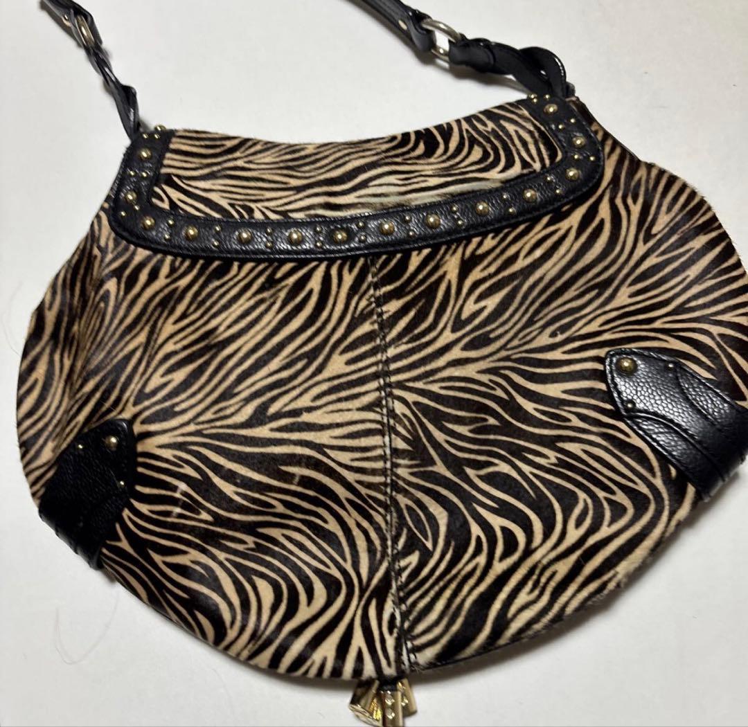 希少 コールハーン ゼブラ柄ハラコ バッグ