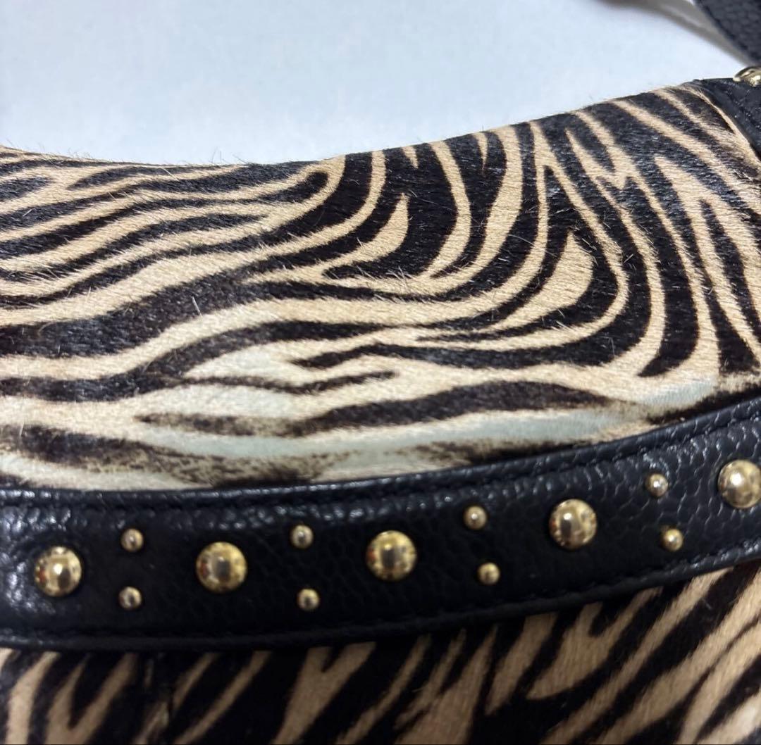 希少 コールハーン ゼブラ柄ハラコ バッグ