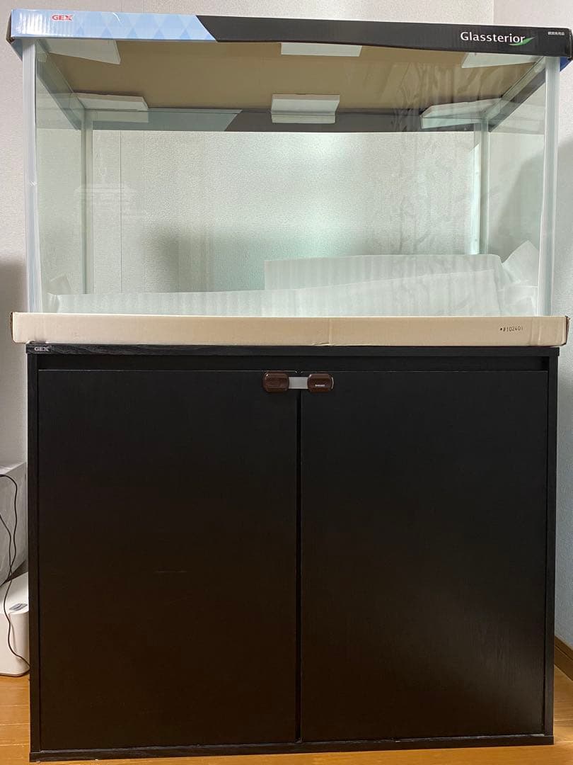 【引取限定】90センチ水槽、水槽台 ライト 濾過装置 浄水器5点セット