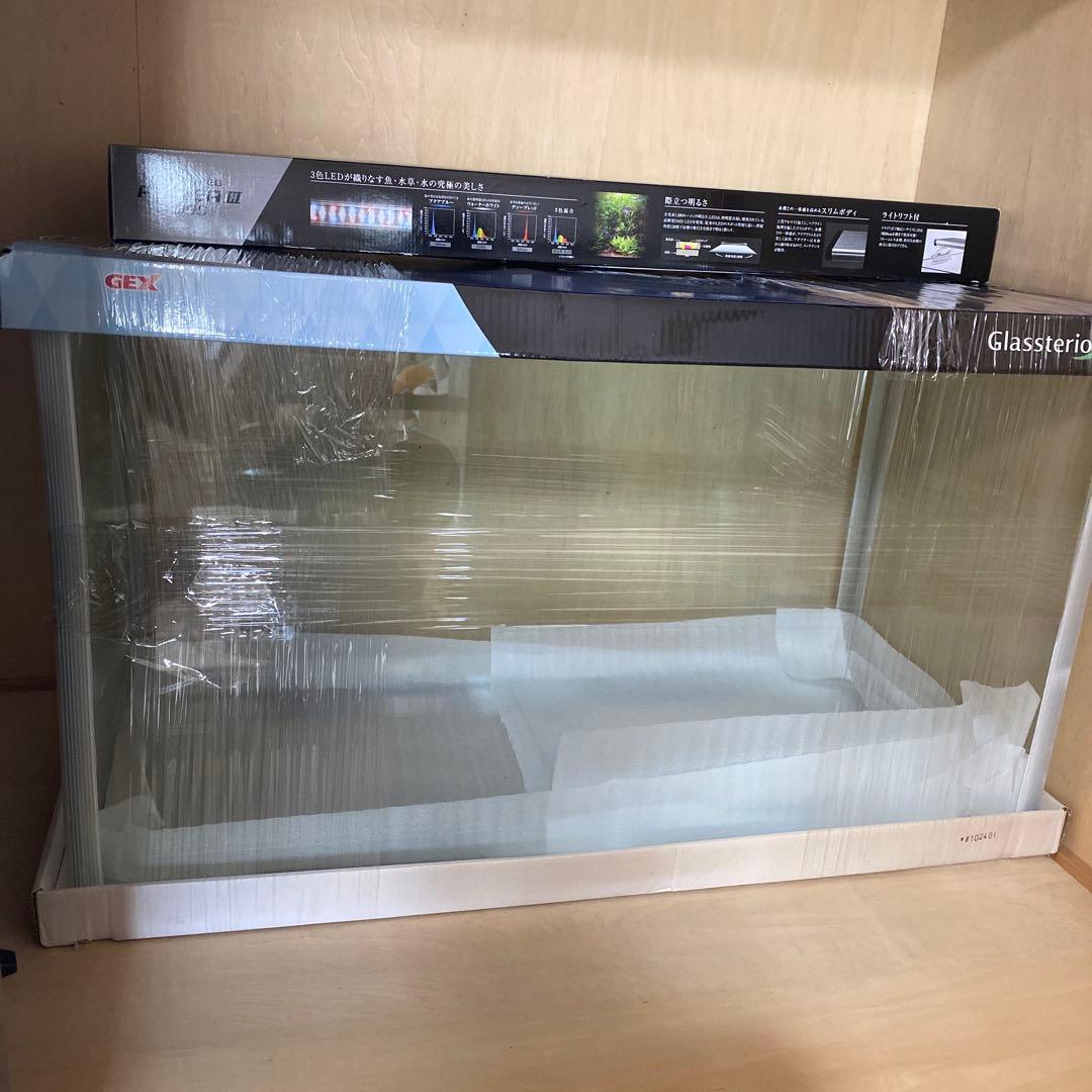 【引取限定】90センチ水槽、水槽台 ライト 濾過装置 浄水器5点セット