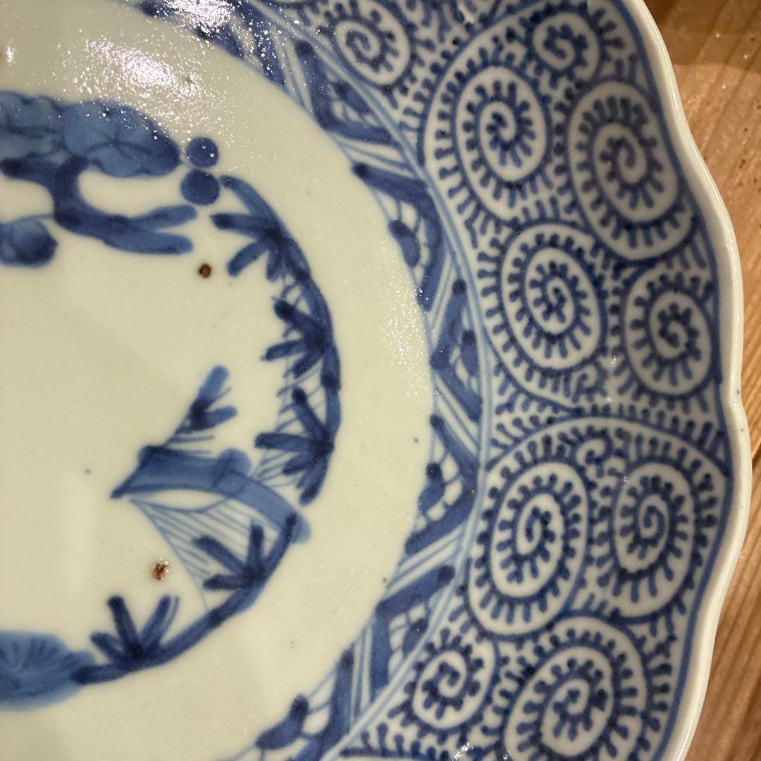 古伊万里　蛸唐草 平皿　4枚　21cm 成化年製