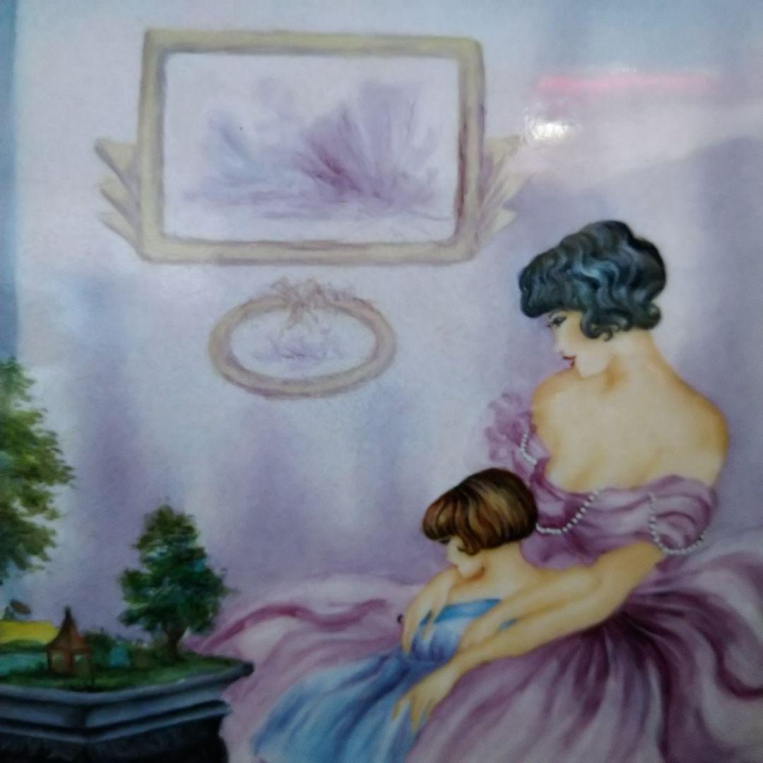 ✤リモージュ額入りエマイユ銅版画✤「Chantal de Burguet」✤