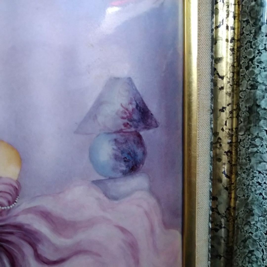 ✤リモージュ額入りエマイユ銅版画✤「Chantal de Burguet」✤