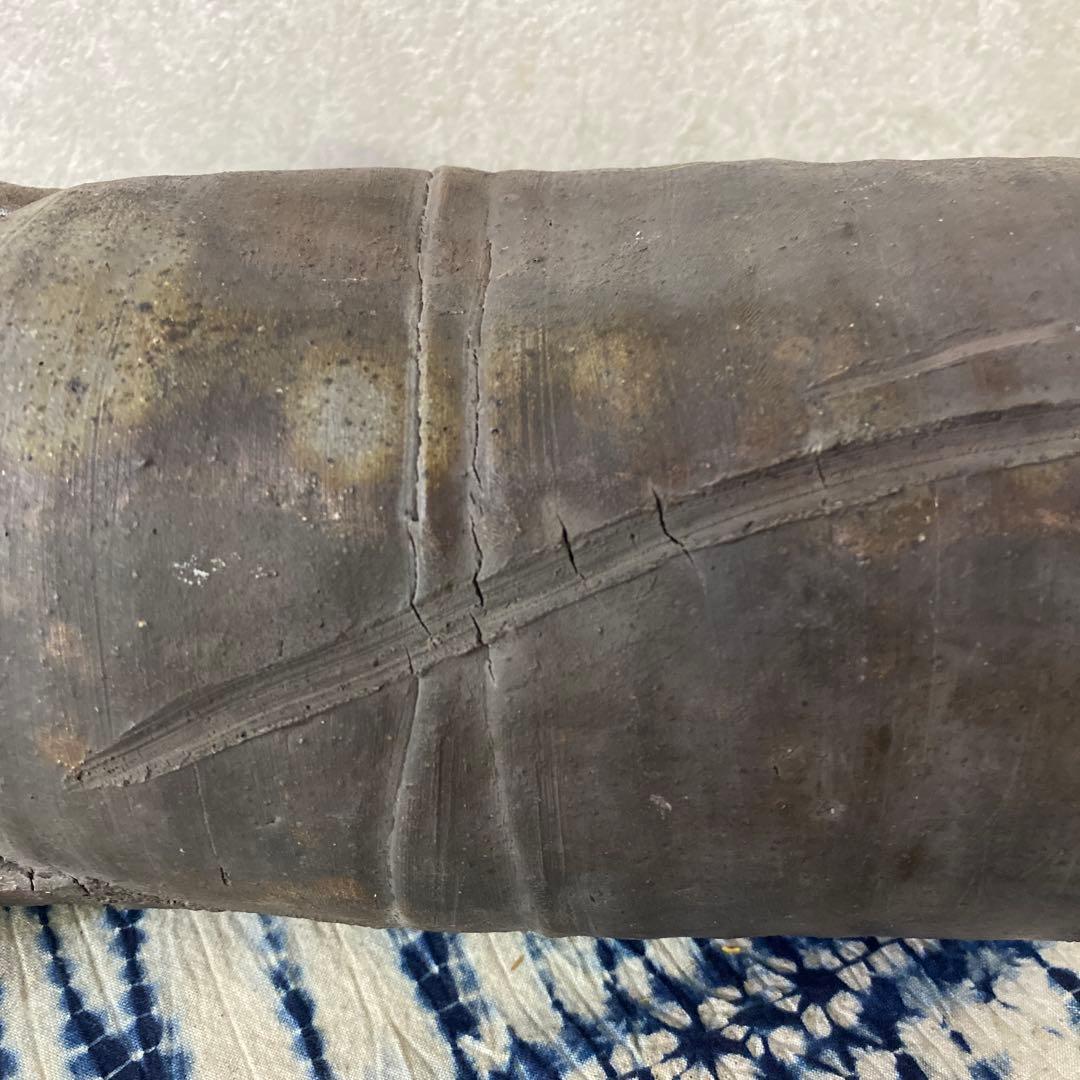 人間国宝　金重陶陽　備前耳付花瓶