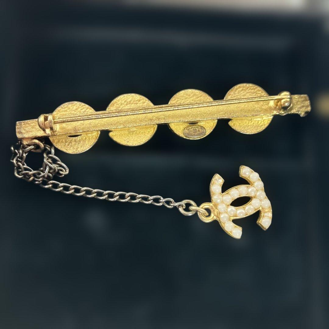 【ヴィンテージ】CHANEL シャネル ココマーク ラインストーン ブローチ
