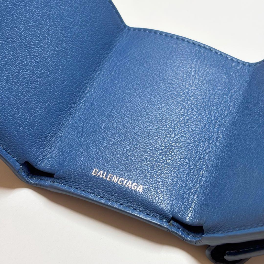 BALENCIAGA 財布 ブルー ペーパーウォレット