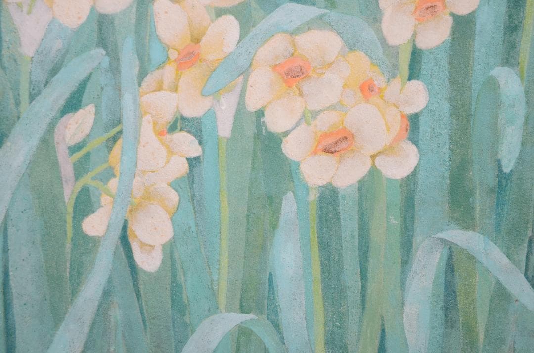 【「水仙」 岩絵の具 日本画 額入り】東山魁夷の流派