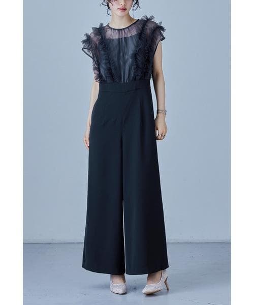 美品 niana ニアナ チュールドッキングパンツドレス M 結婚式 パーティー