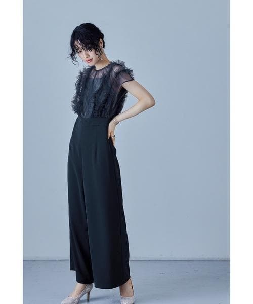 美品 niana ニアナ チュールドッキングパンツドレス M 結婚式 パーティー