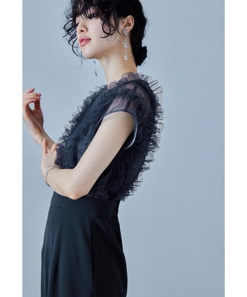 美品 niana ニアナ チュールドッキングパンツドレス M 結婚式 パーティー