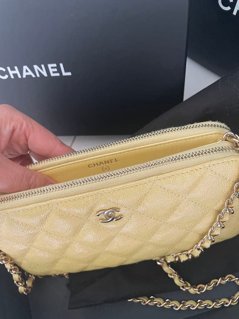 ♡超美品♡レア品CHANELマトラッセ⭐︎チェーンウォレット⭐︎黄色ショルダーバッグ