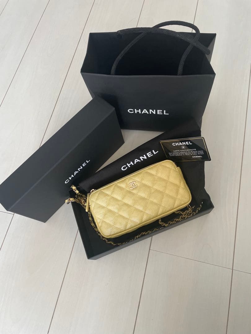 ♡超美品♡レア品CHANELマトラッセ⭐︎チェーンウォレット⭐︎黄色ショルダーバッグ