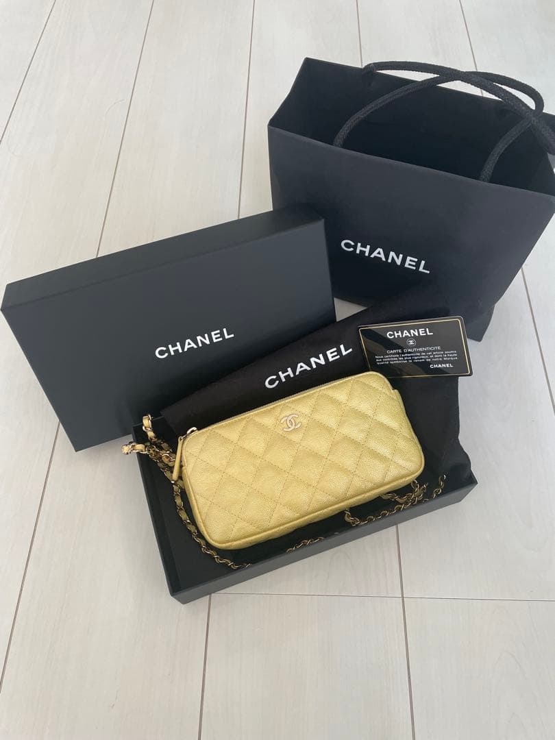 ♡超美品♡レア品CHANELマトラッセ⭐︎チェーンウォレット⭐︎黄色ショルダーバッグ