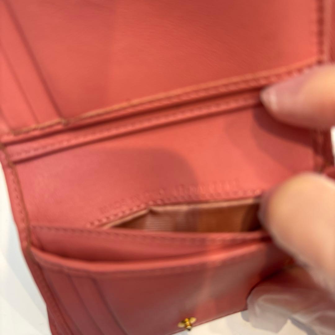 cocoDior ローズピンク キルティング 二つ折り財布　カロ