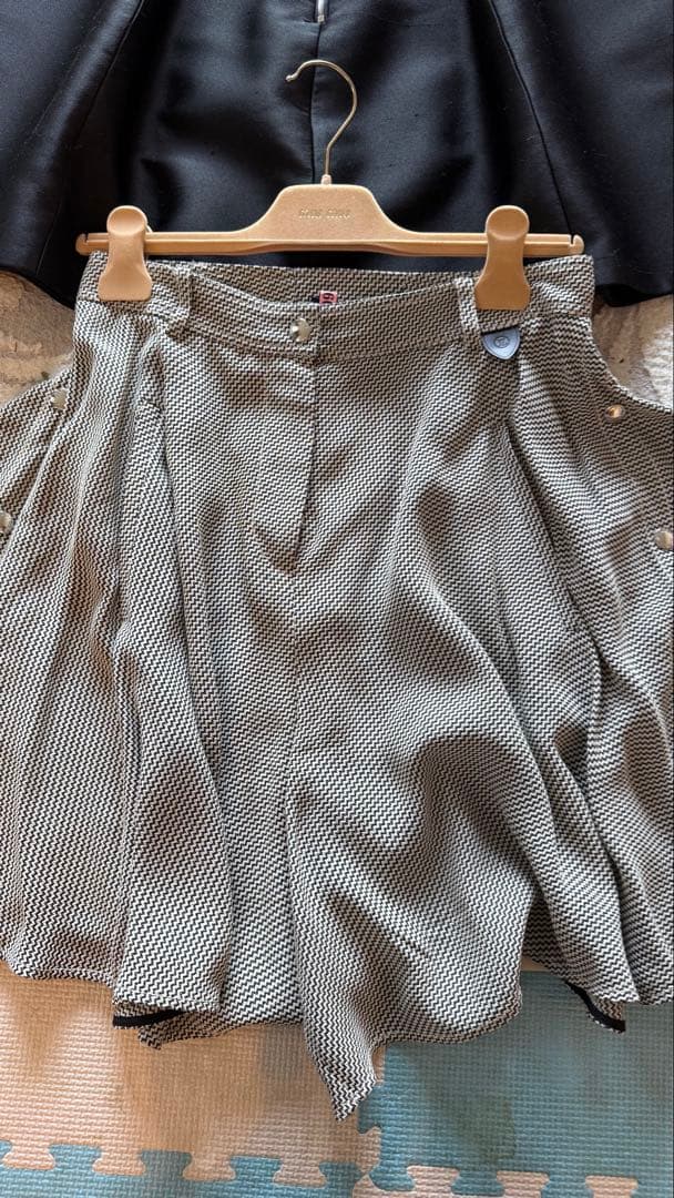 ルイヴィトンフレアーキュロット38ブラックベージュ