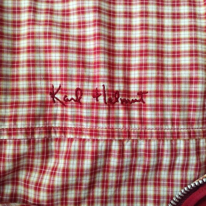 Karl Helmet 赤＆チェック リバーシブルジャケット・ユニセックス