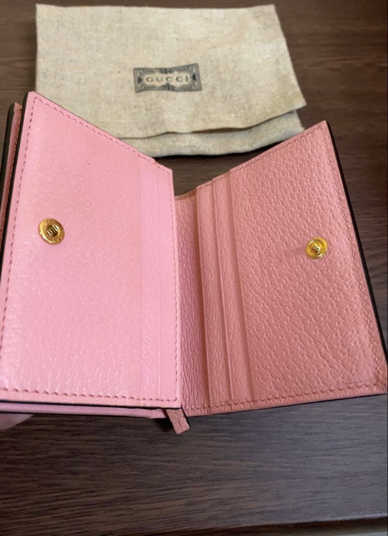 グッチ　456126　レザー　GGマーモント　さくらんぼ　イチゴ　折り財布