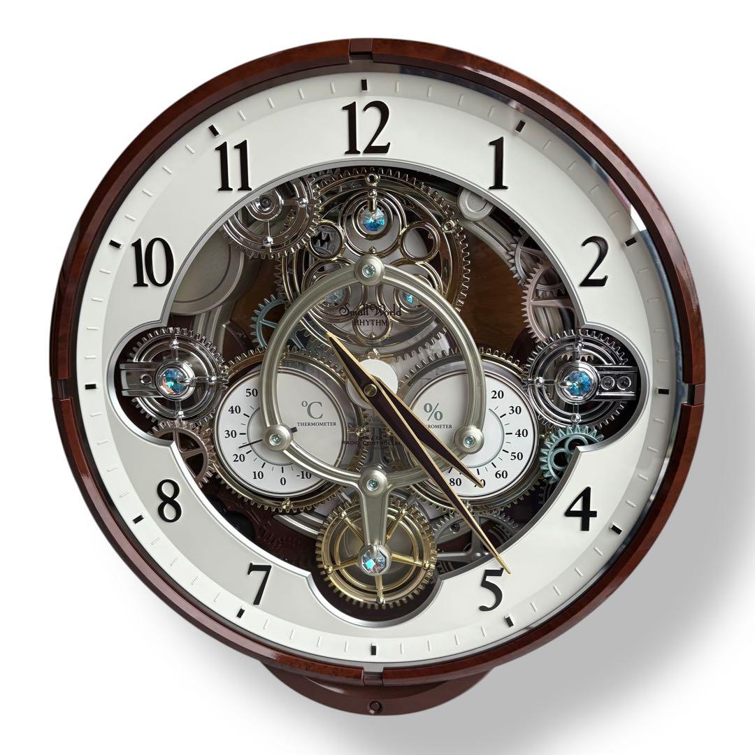 【美品】リズム スモールワールド 4MN515RH 掛け時計 からくり時計30曲