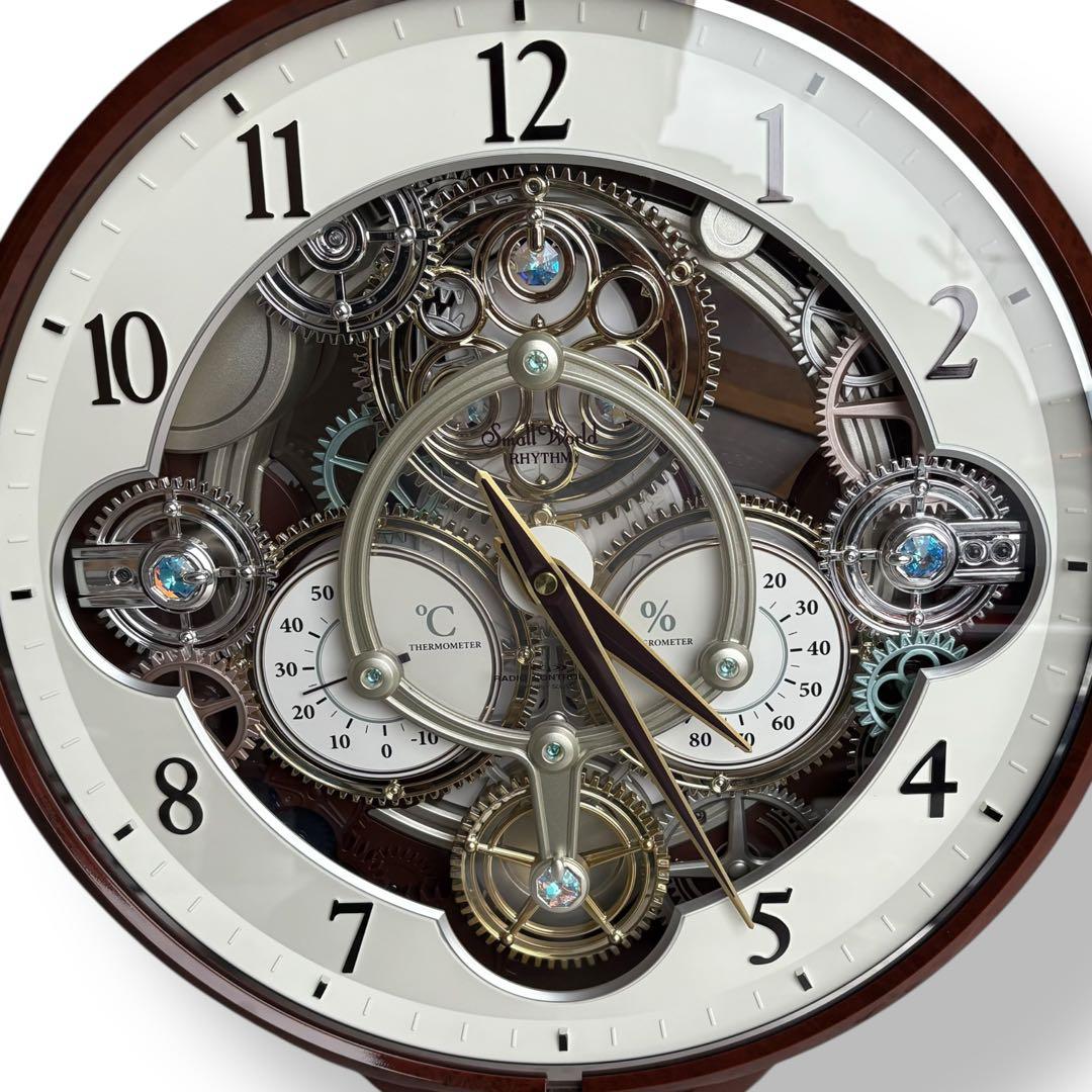 【美品】リズム スモールワールド 4MN515RH 掛け時計 からくり時計30曲