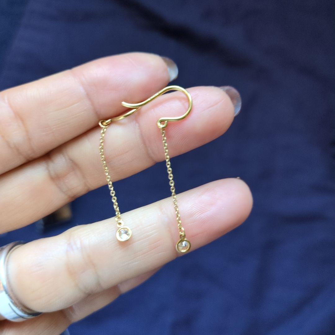 ティファニー バイザヤード ドロップピアス フック 750 0.16ct