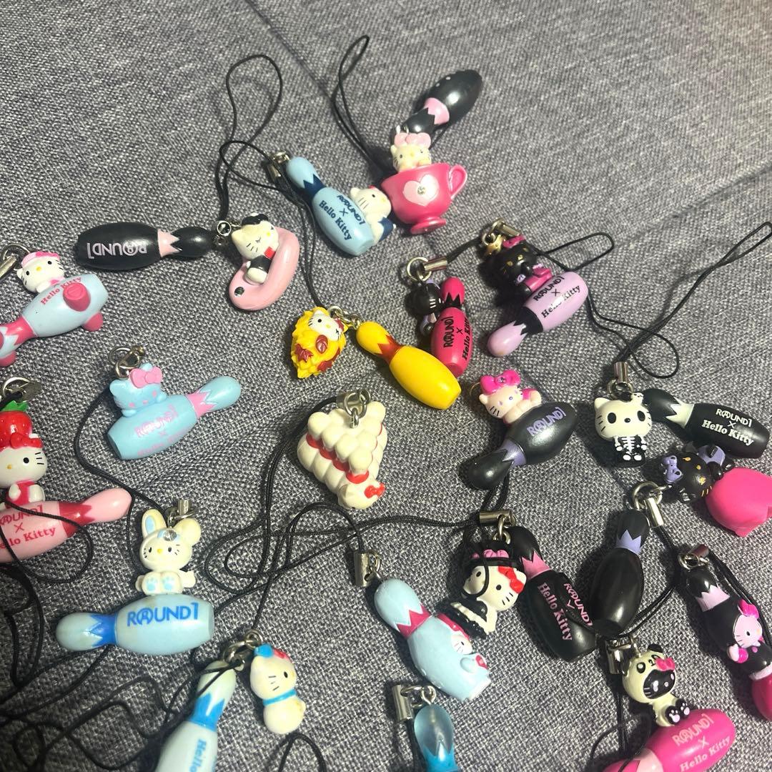 【希少】ROUND1 非売品　ハローキティ ストラップ 39点セット　まとめ売り