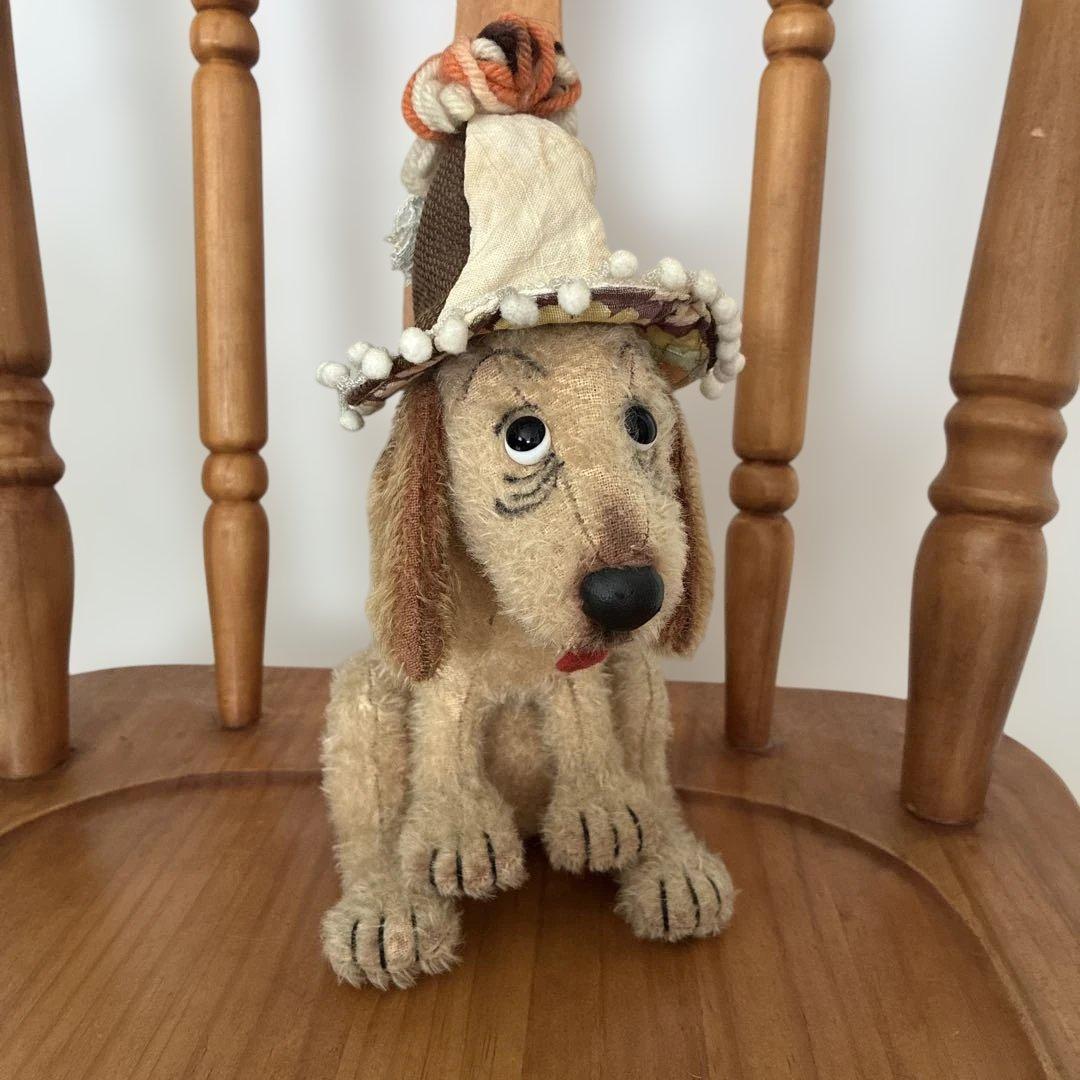 国内作家　ケイタベア　いぬのぬいぐるみ　帽子付き　アンティーク　一点物