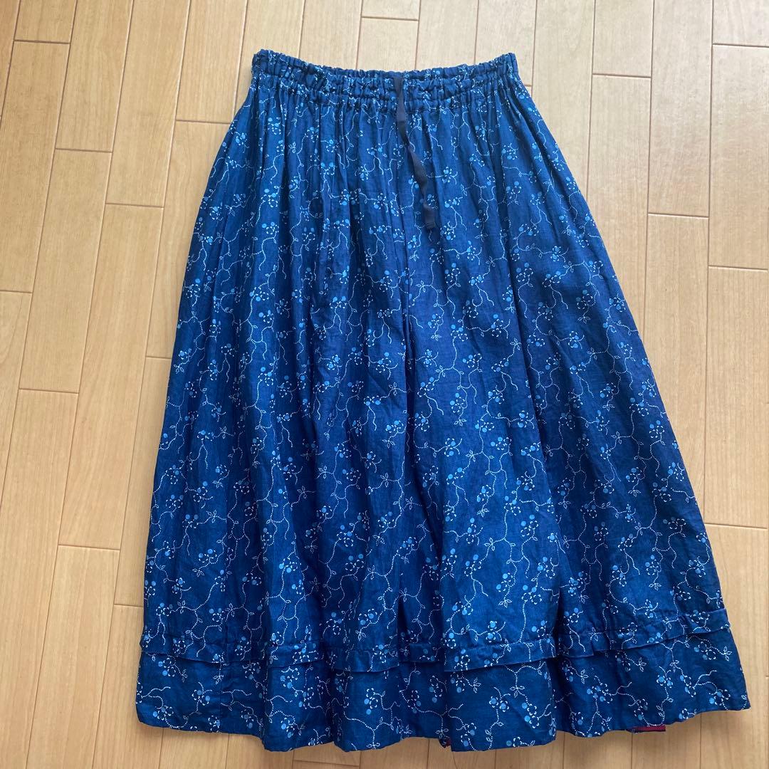 ネストローブnest Robe＊リネン ティーフラワープリントワイドパンツ