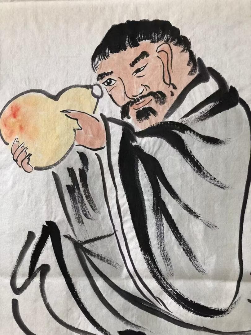 中国古美術★純手描き四条屏・人物画芯★国画・斉白石印款・肉筆・宣紙・带水印・文房