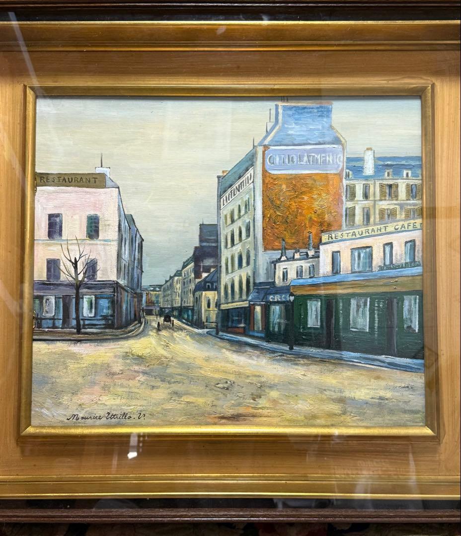モーリス・ユトリロ 「オーテュール通り」パリ 油彩絵 送料込み　1007