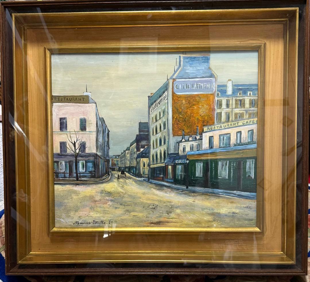 モーリス・ユトリロ 「オーテュール通り」パリ 油彩絵 送料込み　1007