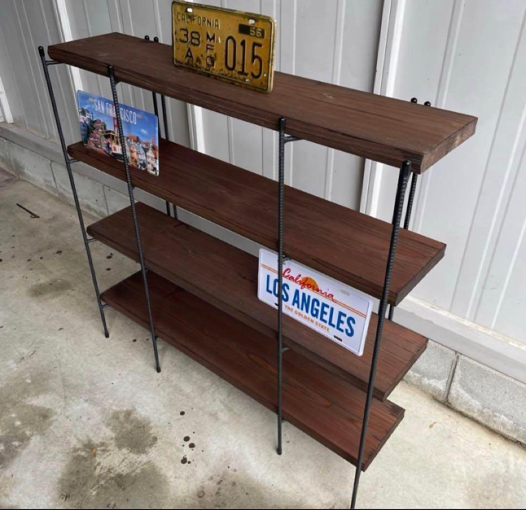 チーコ　手作りアイアン家具 折り畳みラック アンティーク 鉄脚のみ2点