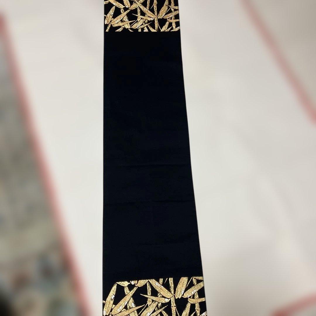 正絹 松に雪持ち笹図 袋帯 西陣織 作家 六通