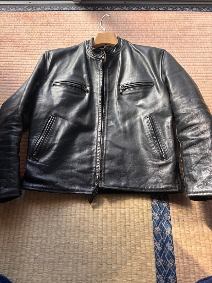 希少AERO LEATHER Caferacerエアロレザー 　ブラック 42