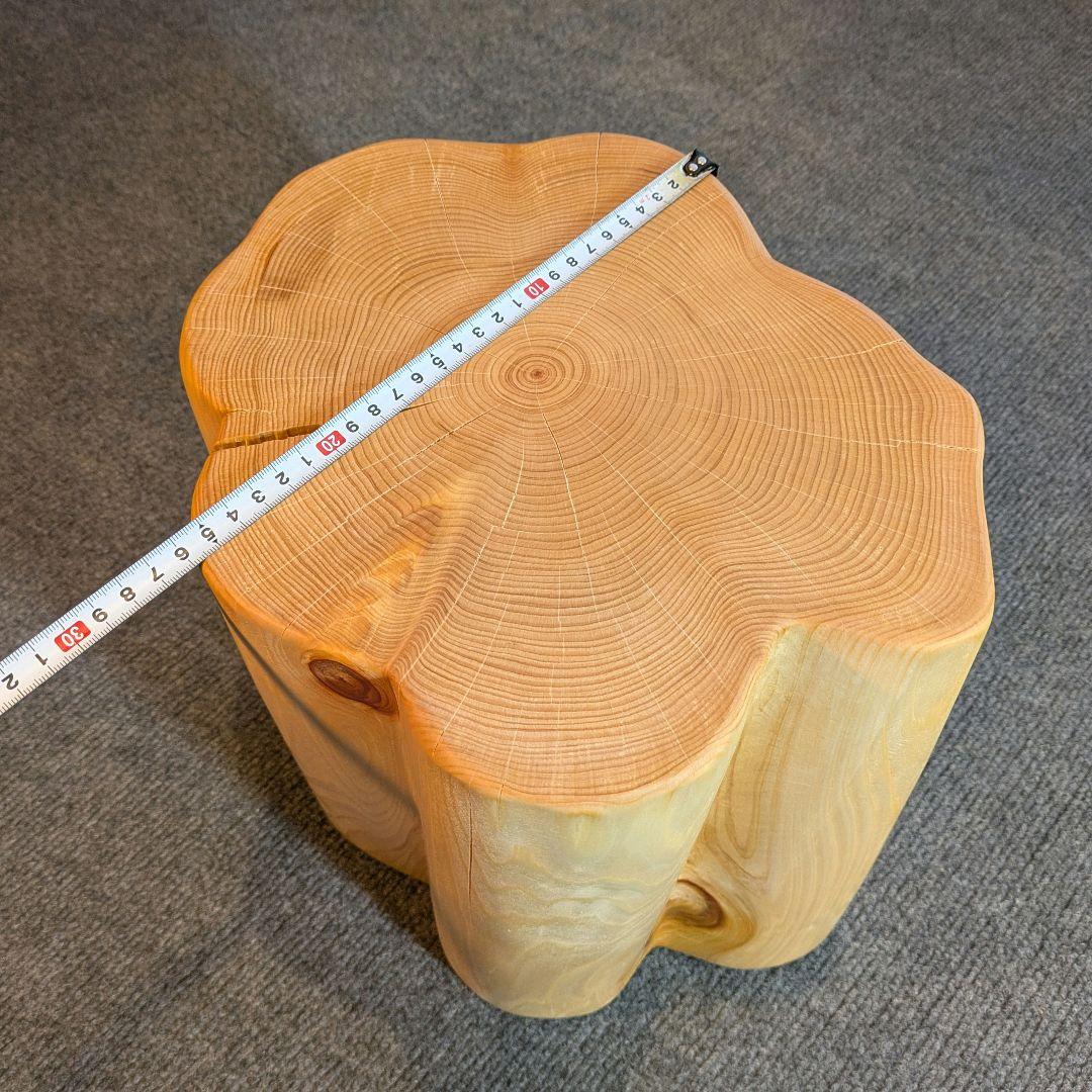 天然ヒバ　切り株　丸太　椅子　スツール　高さ約26.5cm　ヒバ丸太　2点セット