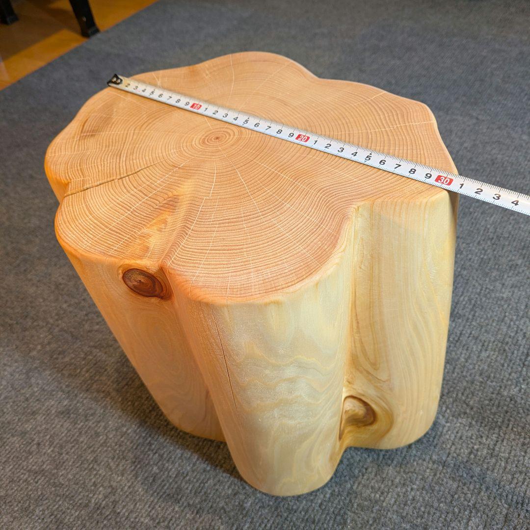 天然ヒバ　切り株　丸太　椅子　スツール　高さ約26.5cm　ヒバ丸太　2点セット