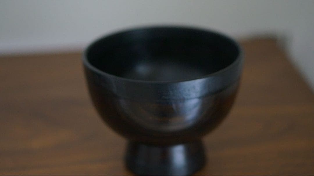 合鹿椀 天然木 削り出し 黒漆 木製漆器　拭き漆