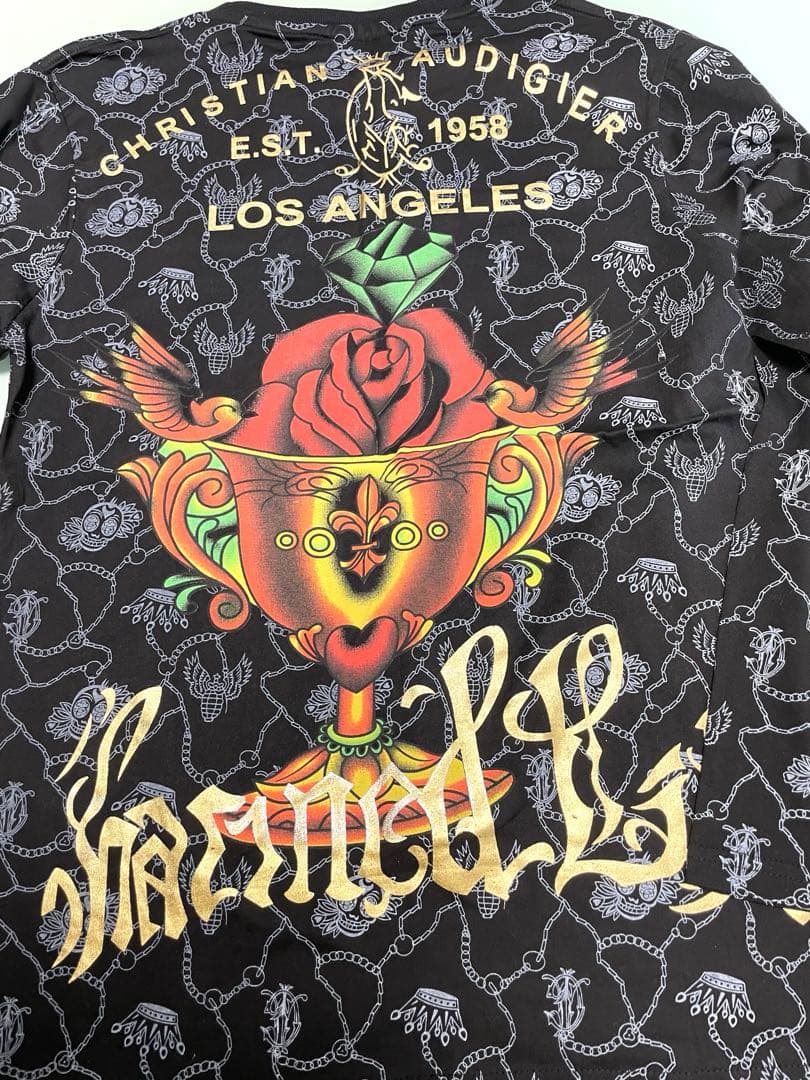 CHRSTIAN AUDIGIERスカル長袖Tシャツ