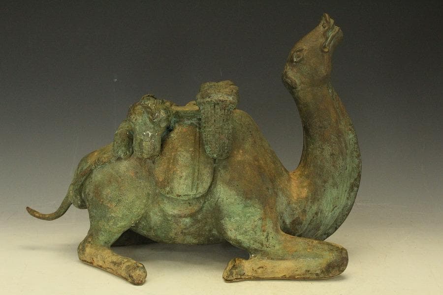 中国美術 青銅 駱駝 置物(LC746)