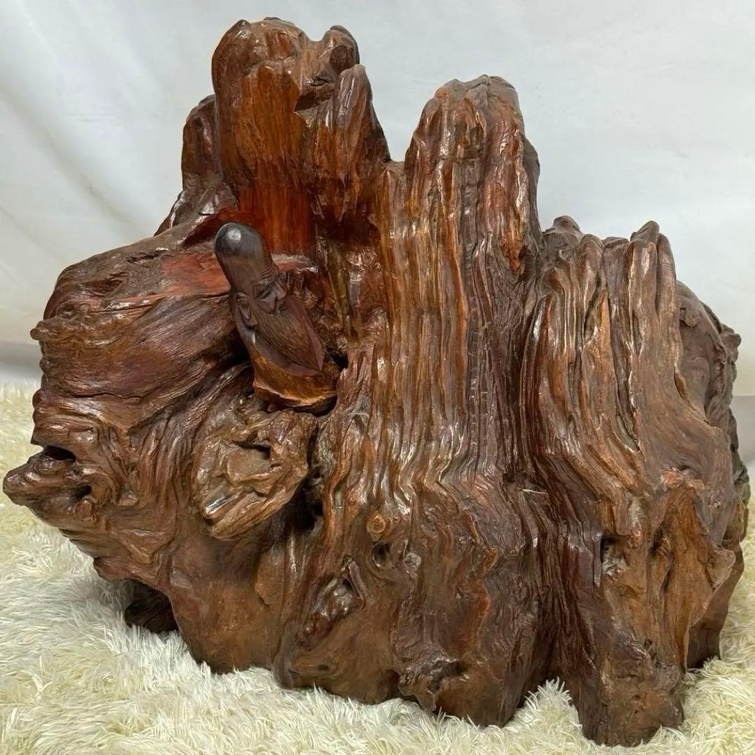福禄寿　置物　天然木　木の根　木彫