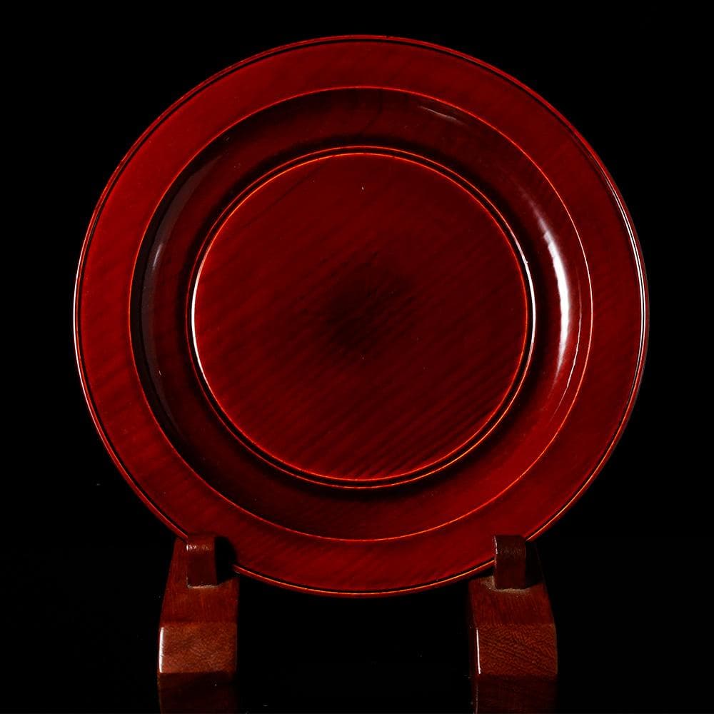 T　秀斉作　 利休好字　干菓子盆　茶道具　盆　お茶　木製　共箱