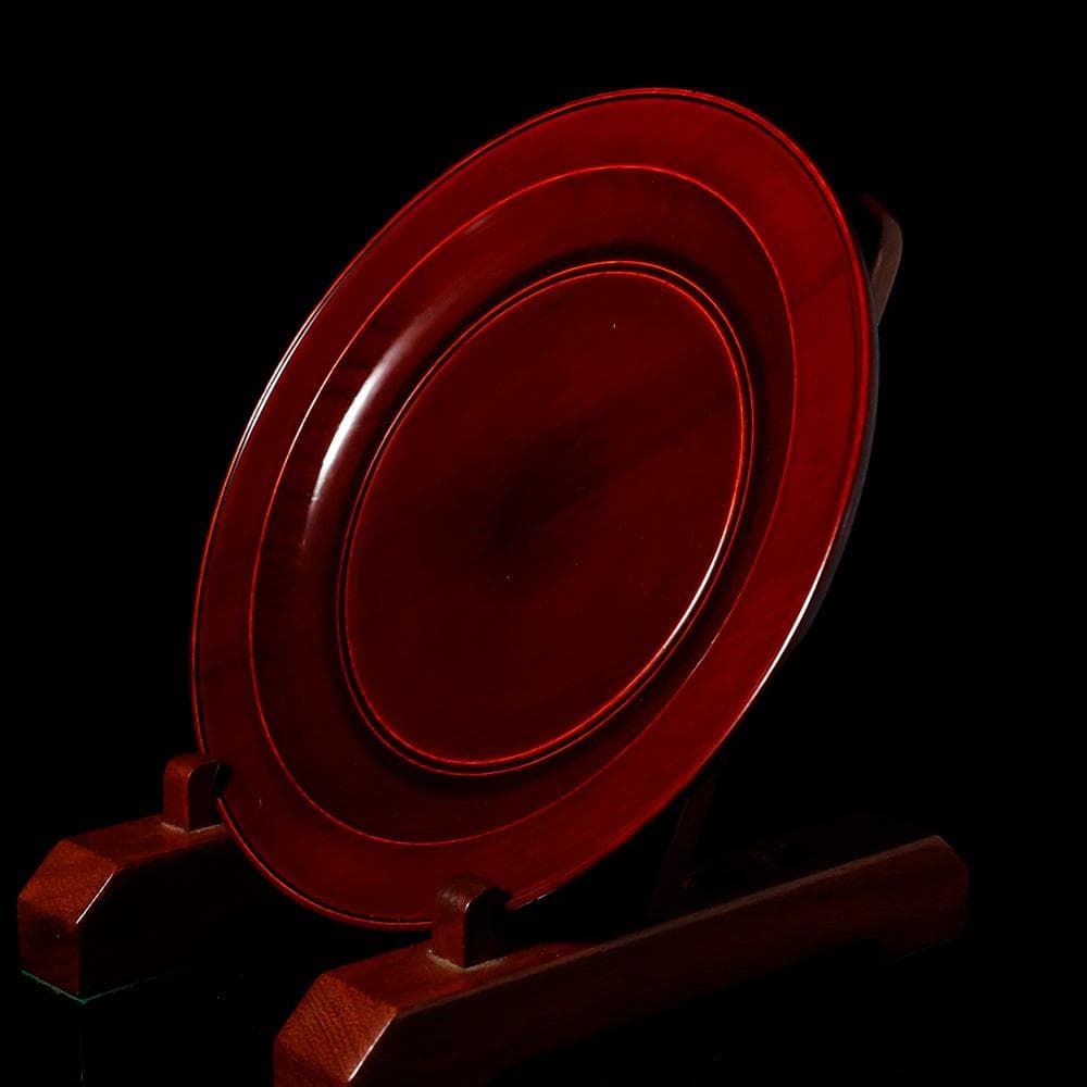 T　秀斉作　 利休好字　干菓子盆　茶道具　盆　お茶　木製　共箱