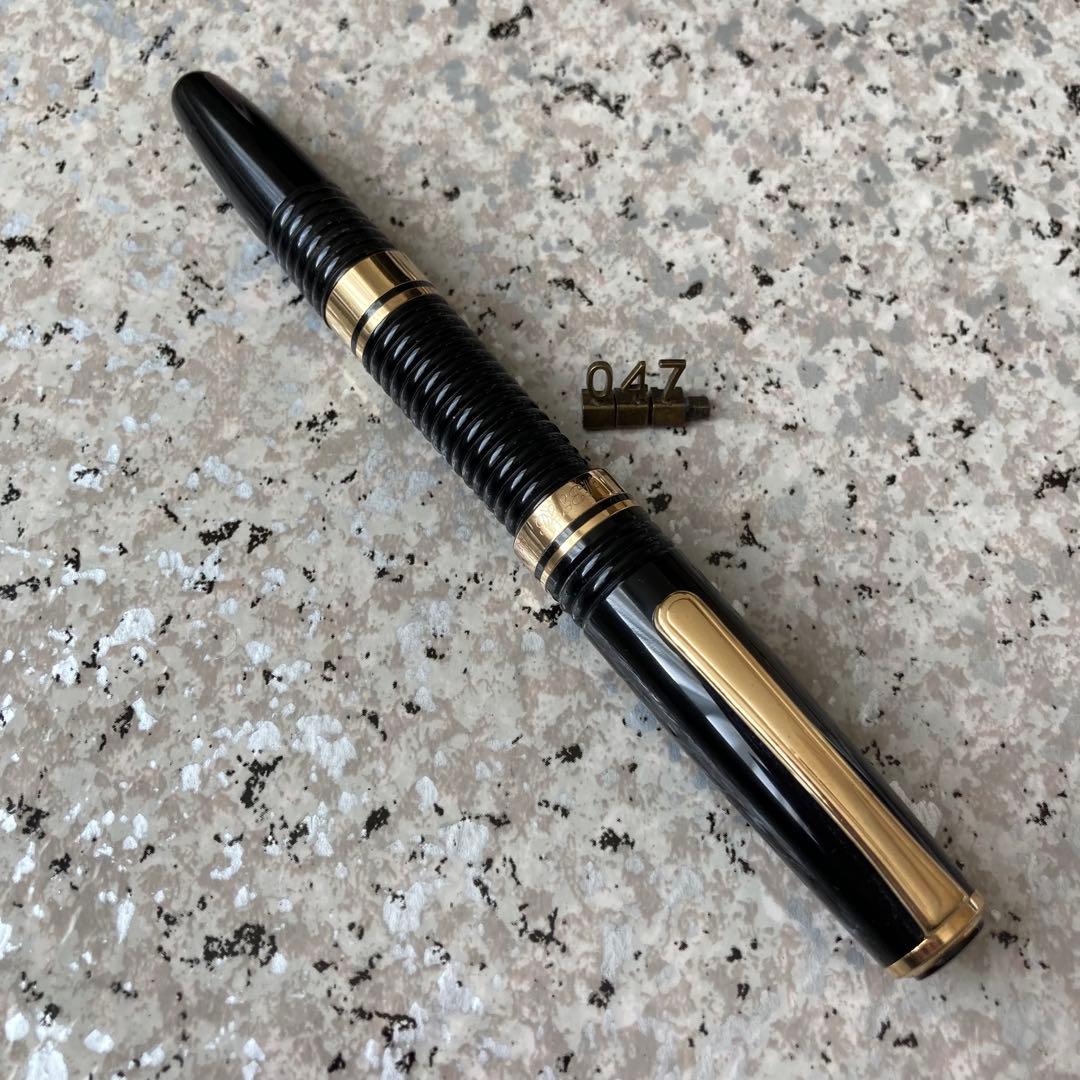 #047 オーバーホール済み 万年筆 PLATINUM ギャザード 14k