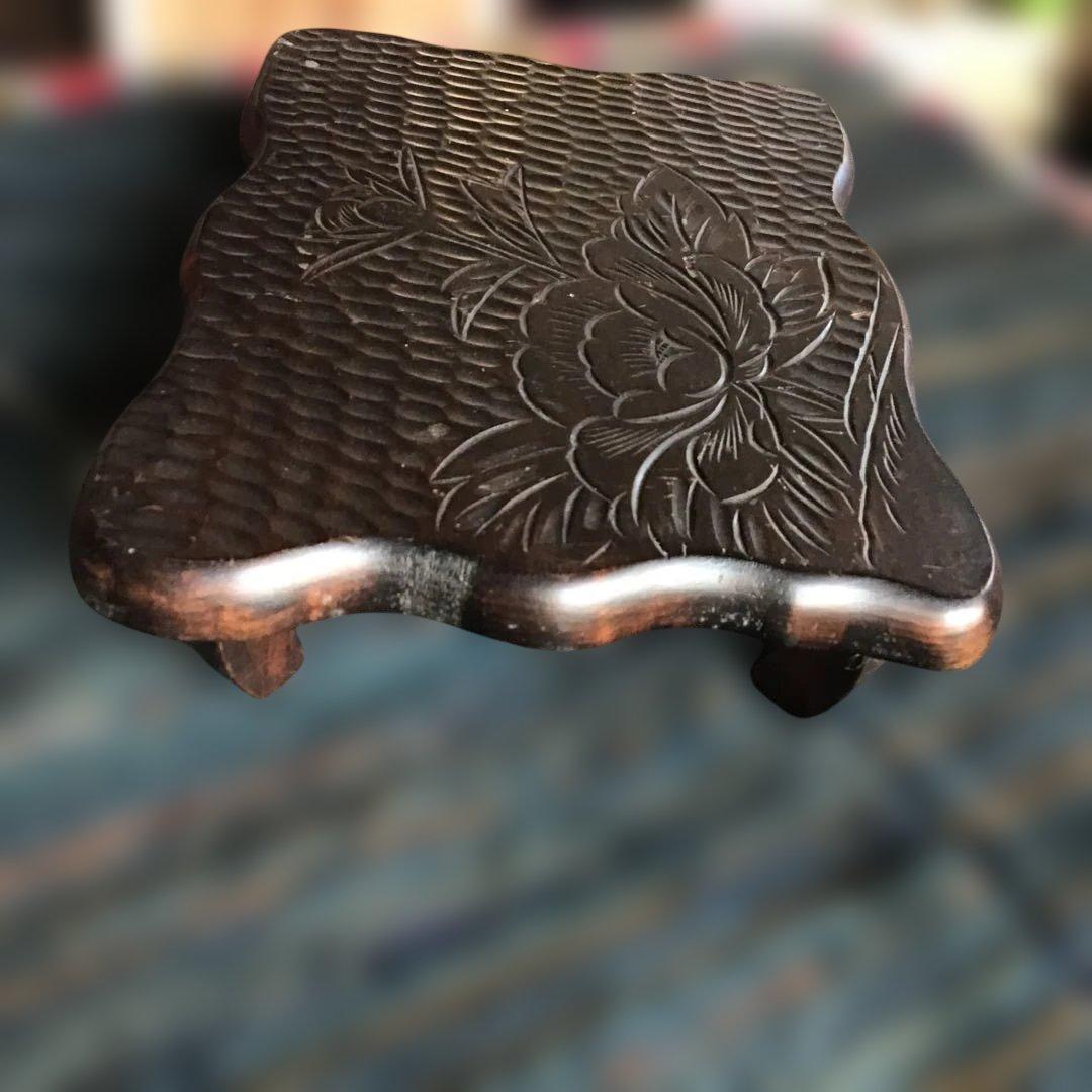 アンティーク 軽井沢彫り　花台　櫻