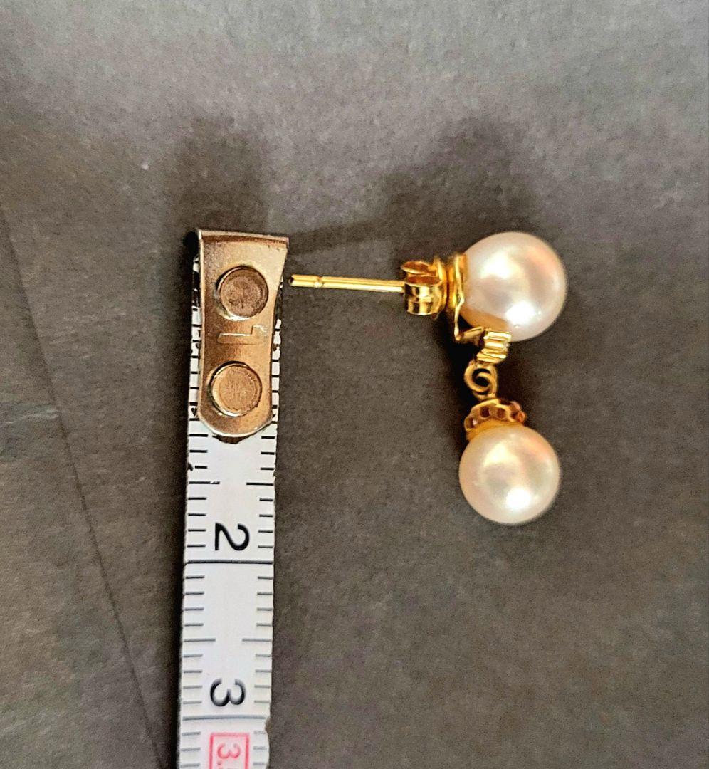 森さま専用　K18 パールピアス 両耳 キャッチ含む 18金 本真珠 小ぶり