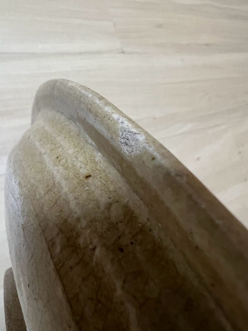 石皿 大皿 瀬戸焼 古瀬戸 黄瀬戸 民藝 骨董 用の美 古物 古窯 JAPAN