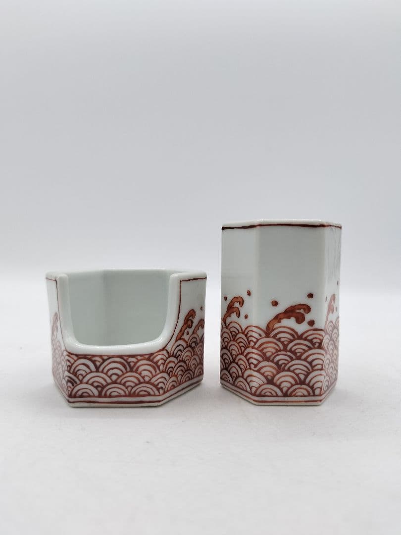 c729 煎茶 盆巾巾筒 青海波 北村和煌 茶道具 古物