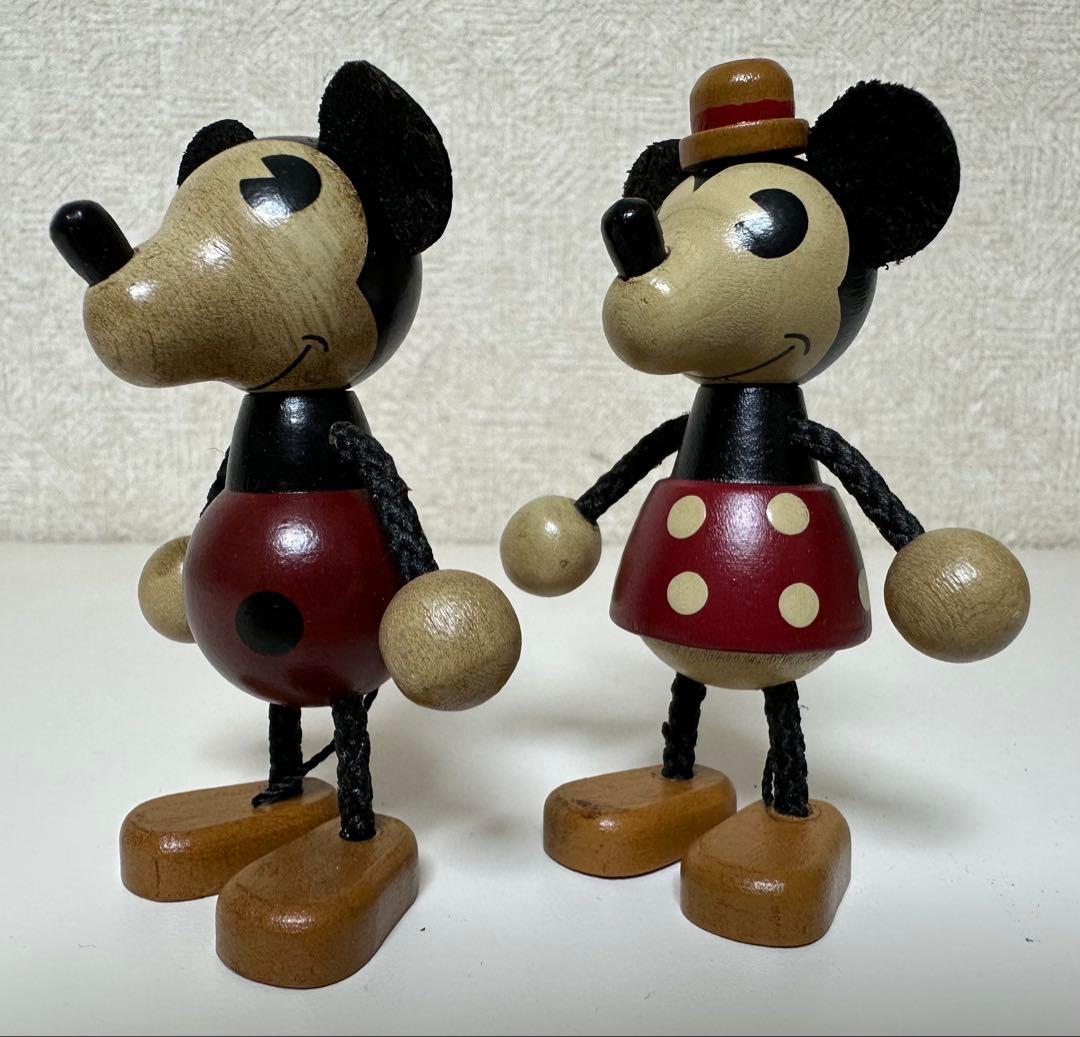 木製 レトロトイコレクション ウッデンドール S ミッキー＆ミニーペアセット