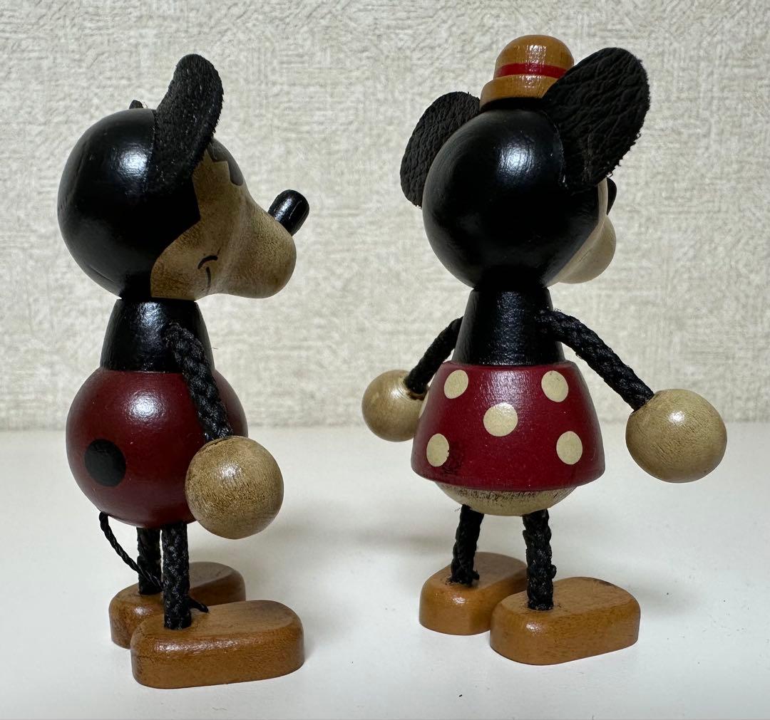 木製 レトロトイコレクション ウッデンドール S ミッキー＆ミニーペアセット