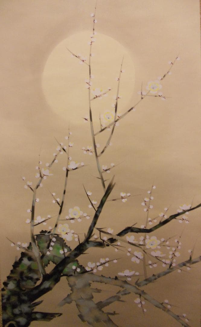 掛け軸 静山 四季名月 絹本 希少 軸装 茶道具 掛軸 美品 です。